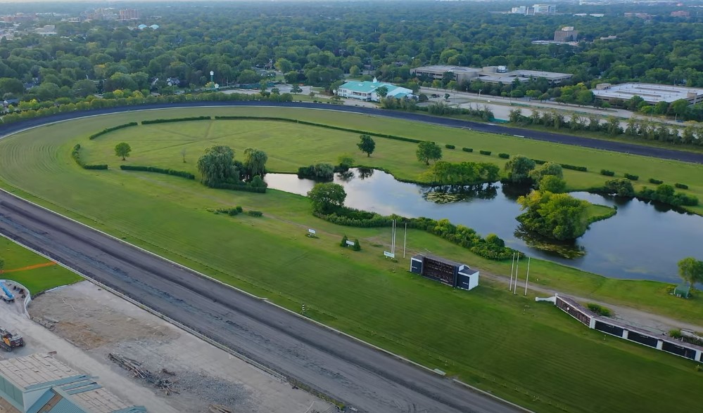 Drone view of the Arlington Heights