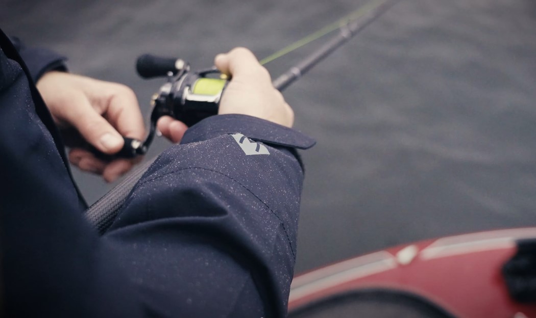 Close up photo of a fishing jacket's sleeve